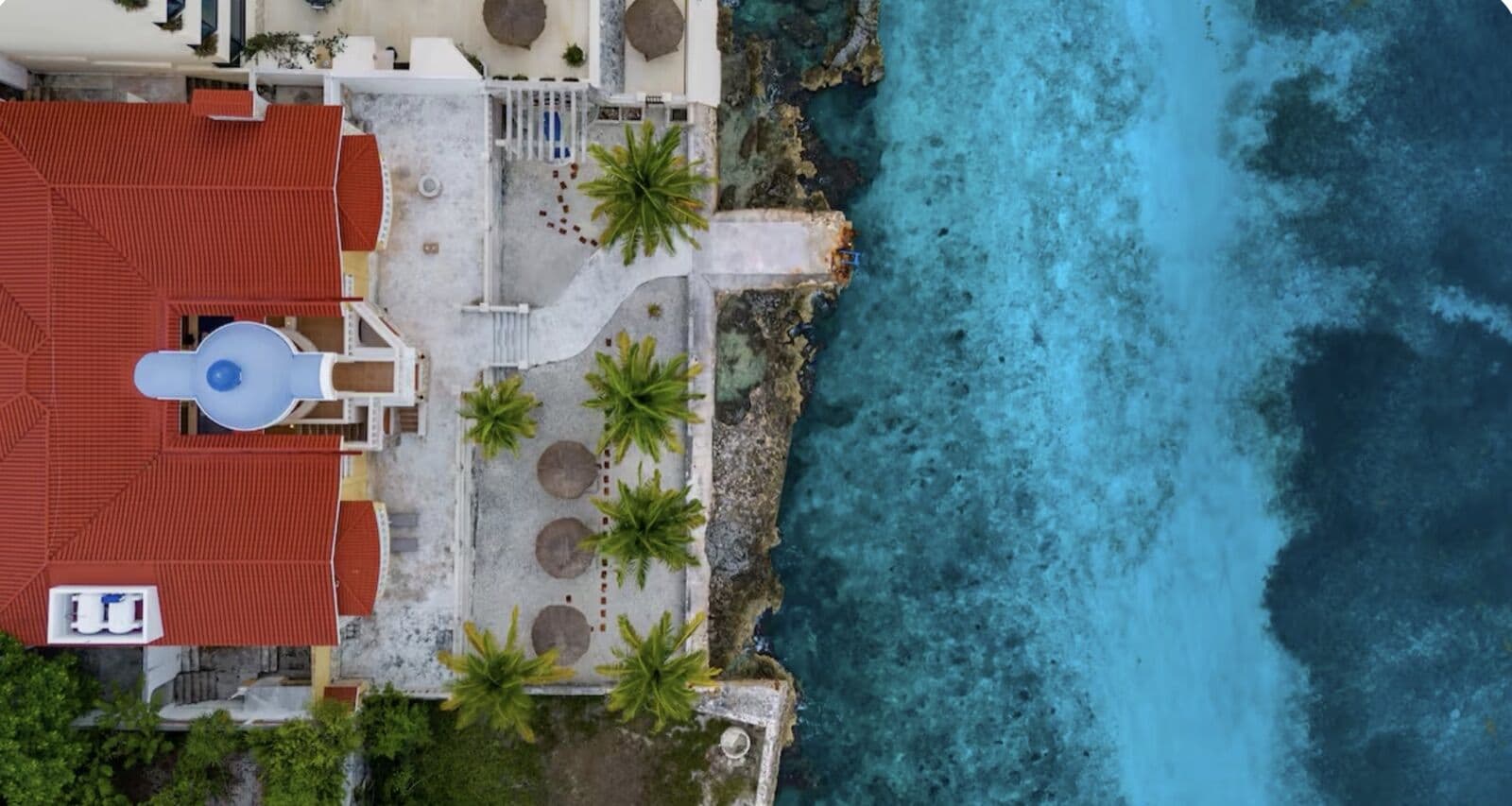Aerial view of the Cozumel reef
