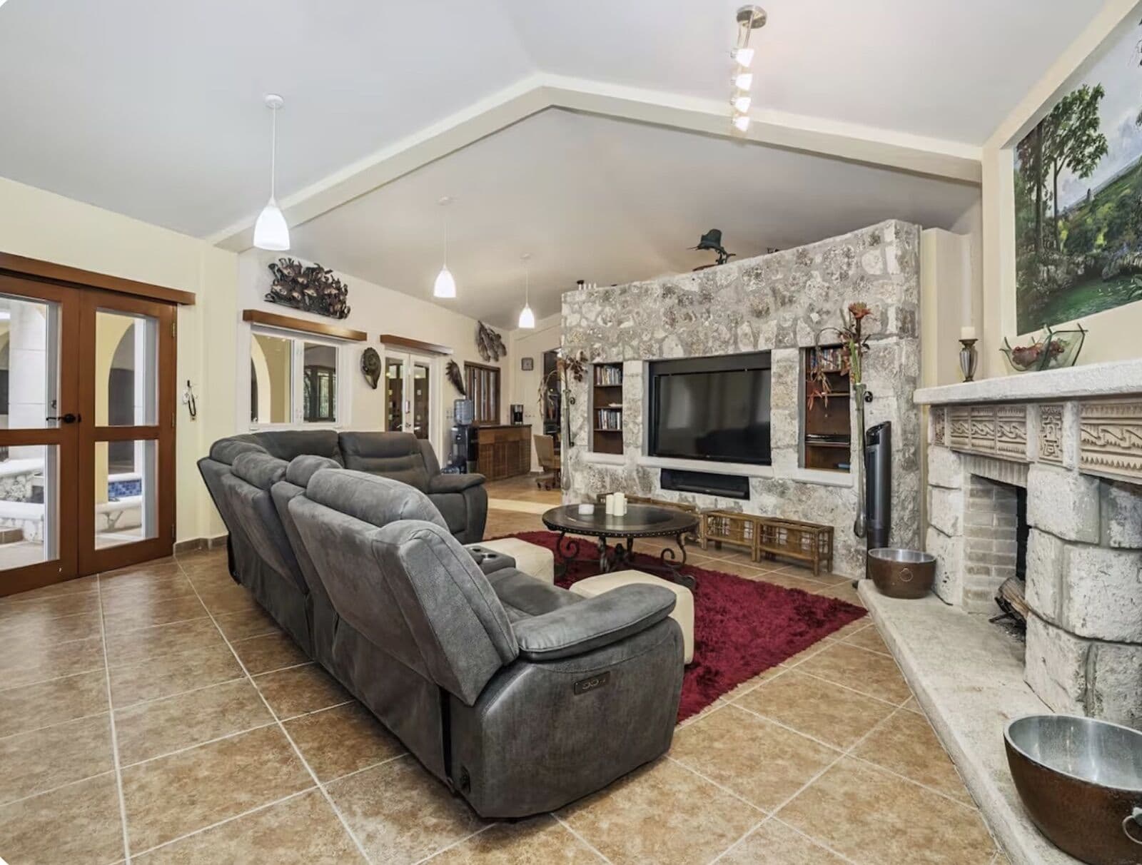 A quiet corner of the villa living room