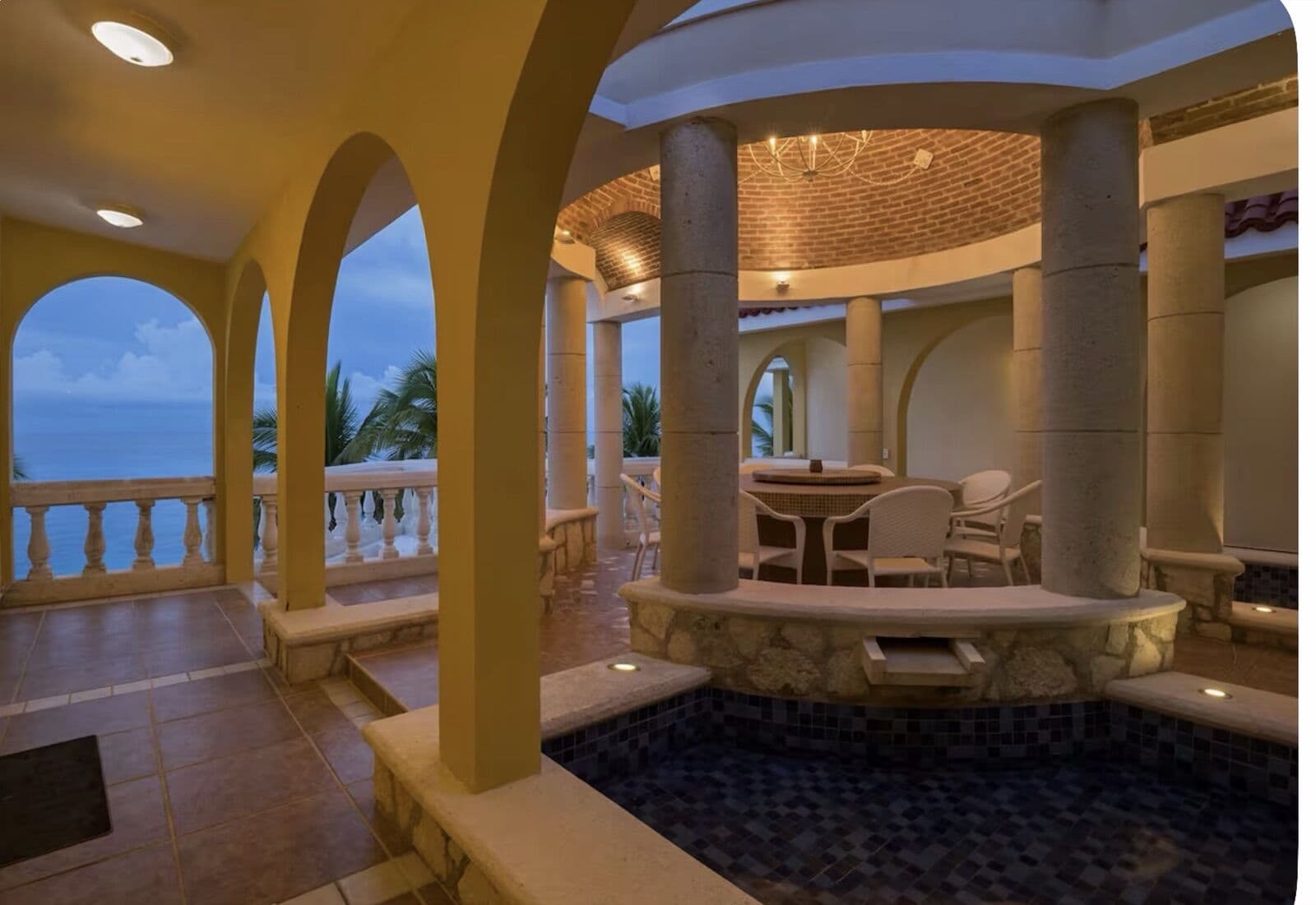 Terrace at dusk